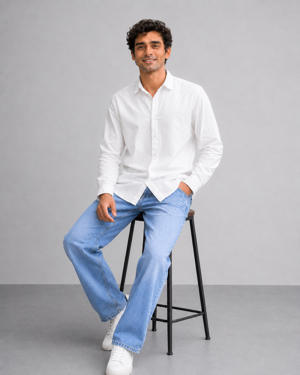 White Solid Cotton Shirt