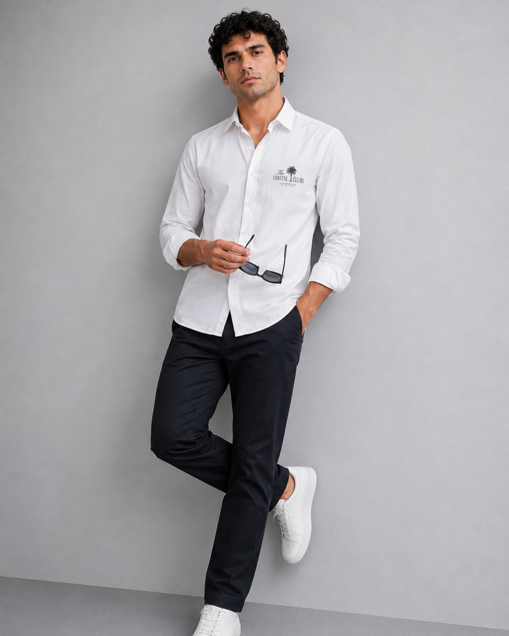 White Coastal Club Cotton Shirt