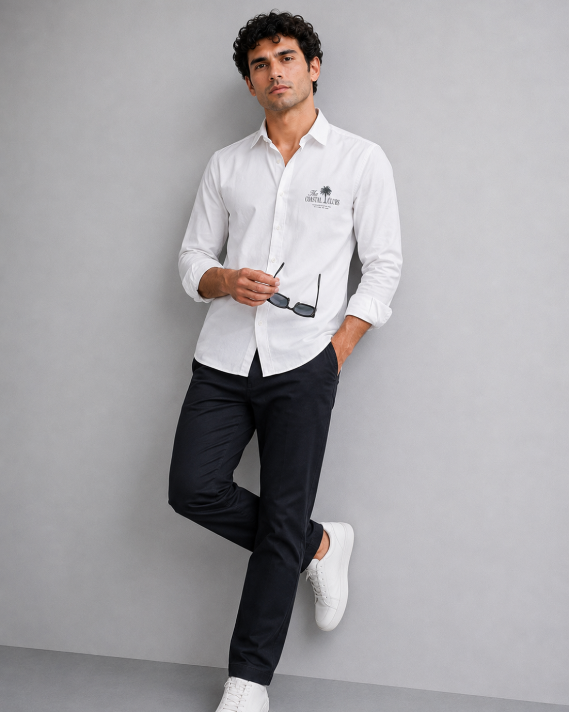 White Coastal Club Cotton Shirt