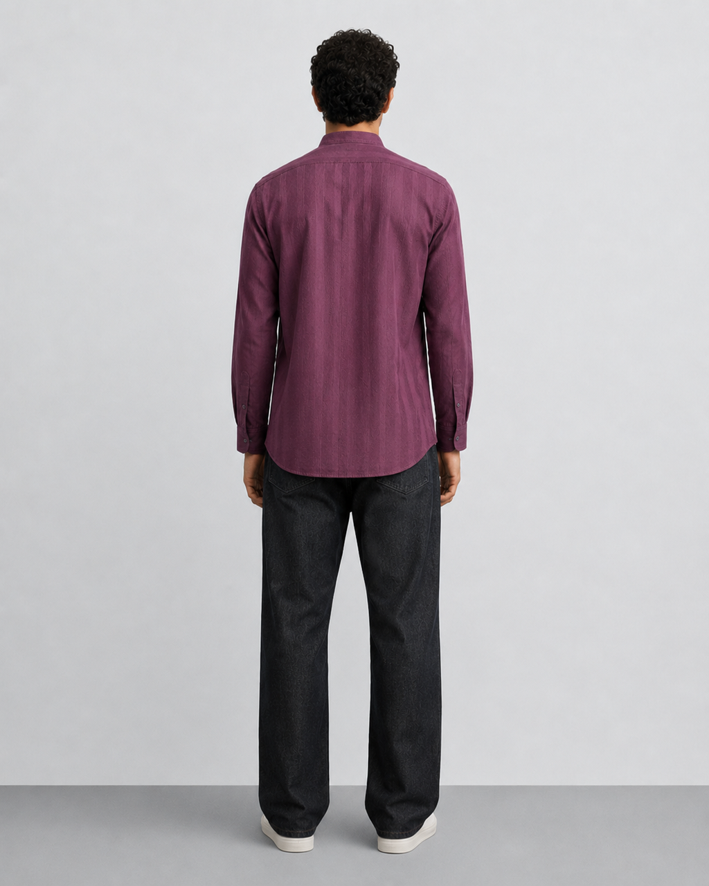 Plum Textured Short Kurta