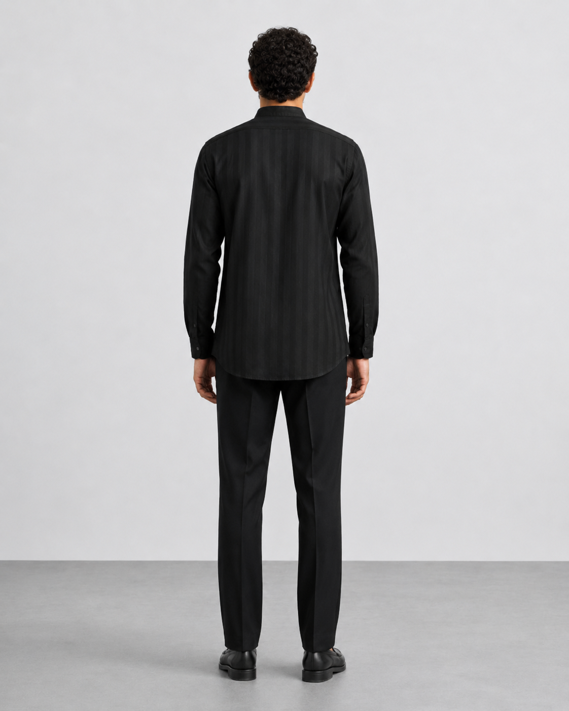 Black Textured Short Kurta