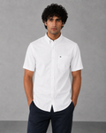 White Cotton Linen Shirt – Half Sleeve