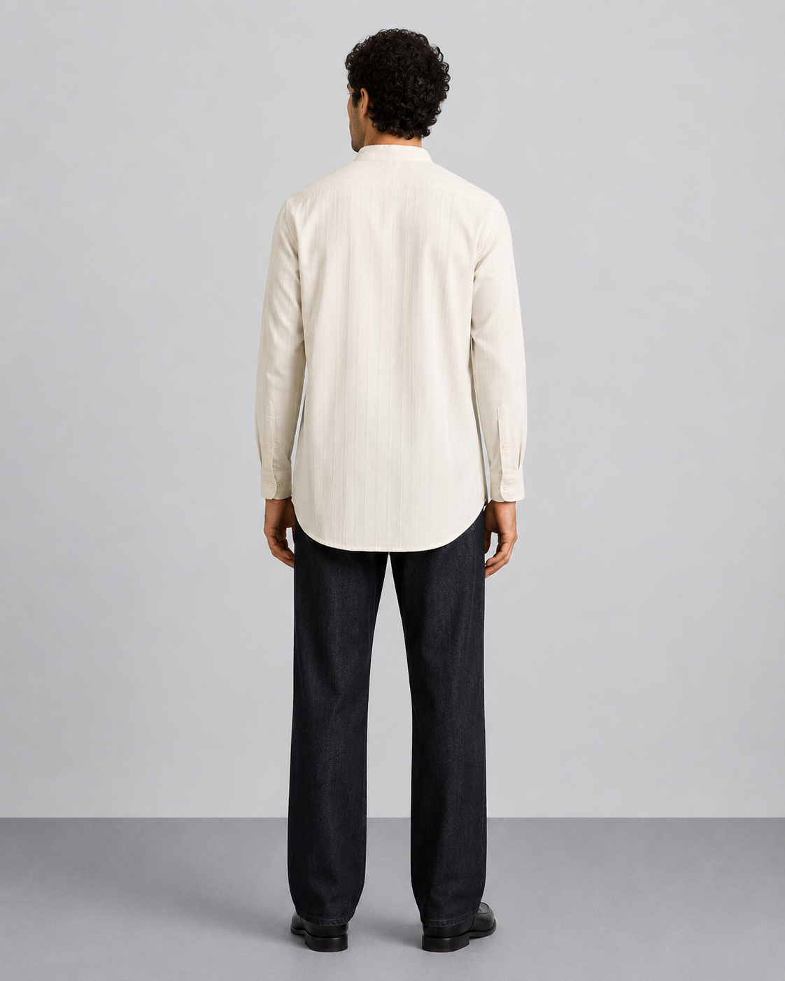 Ivory Textured Short Kurta